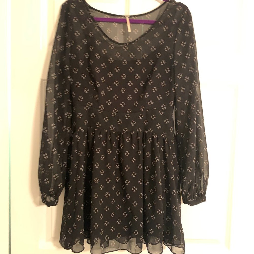 Free People Black long sleeve dress